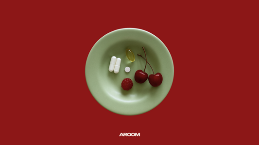 green dish, vitamin health supplements, cherries, berry
